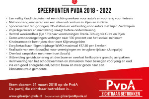 speerpunten PvdA 2018 – 2022